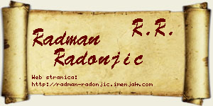 Radman Radonjić vizit kartica